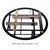 1980s Kaizo Oto Gold Black and Steel Art Deco Inspired Round Glass Top Coffee Table For Sale - Image 5 of 9
