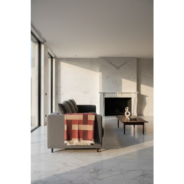 Contemporary Wool and Cashmere Plaid with Woven Pattern by Villa Como For Sale - Image 3 of 4