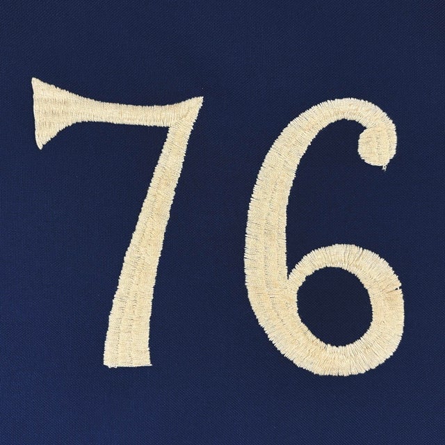 American Vintage Cotton Embroidered Bennington 76 American Flag For Sale - Image 3 of 7