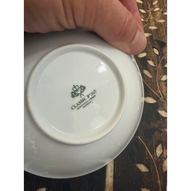 Rosenthal Porcelain Classic Rose Collection Basket Motif Small Serving Bowls Set of 4 For Sale - Image 10 of 10