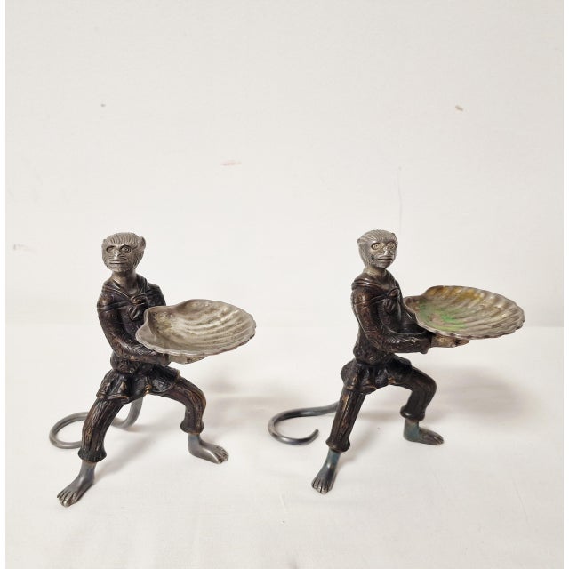 Monkey Butler Candleholders in Bronze, 1890s, Set of 2 For Sale - Image 3 of 15