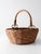 Mid 20th Century Vintage Woven Gathering Basket With Bamboo Handle For Sale - Image 5 of 13
