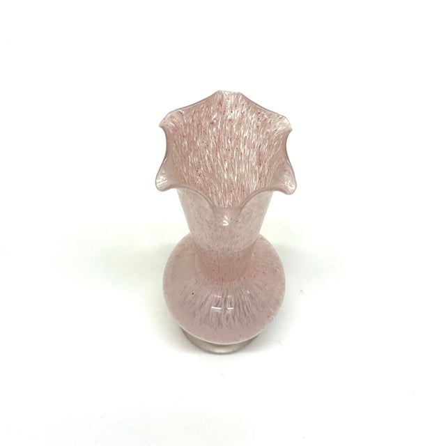 Vintage Mixed Pinks Ruffle-on-Ruffle Glass Vase Curation - Group of 5 For Sale - Image 12 of 12