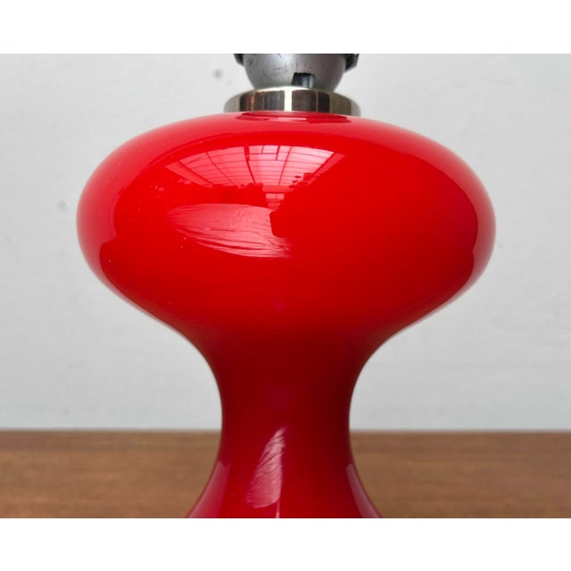 Metal Mid-Century Modern Red Version ML1 Glass Table Lamp by Ingo Maurer for M-Design, Germany, 1960s For Sale - Image 7 of 16