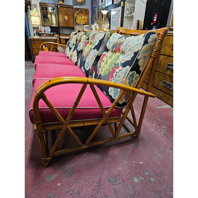 50’s Mid Century Modern Heywood Wakefield Bamboo 4 Piece Sectional