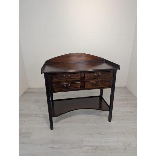 Wooden Desk in Mahogany with Brass Handles, 1960s For Sale - Image 13 of 13