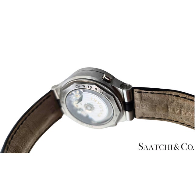 White 18k(750) White Gold Bvlgari Diagono Men's Watch For Sale - Image 8 of 10