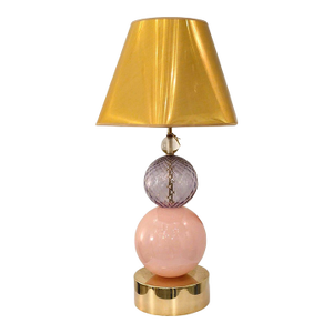 1980s Mid-Century Modern Pink Murano Glass Lamp