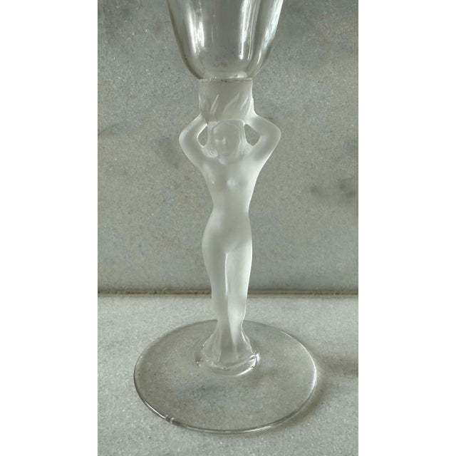 Set of 5 Vintage French Bayel Crystal "Venus" Champagne Flutes For Sale In Austin - Image 6 of 12