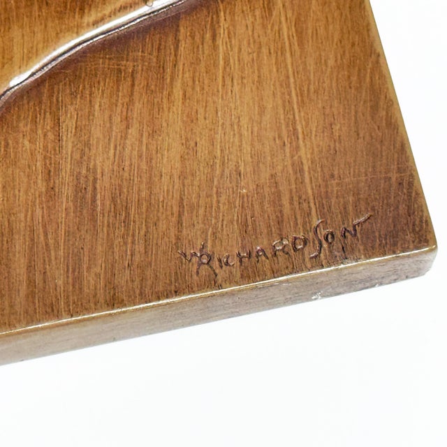 Mid-Century Modern Vintage Florentine Art Studio Golden Chalkware Wall Plaques by Richardson — A Pair For Sale - Image 3 of 3
