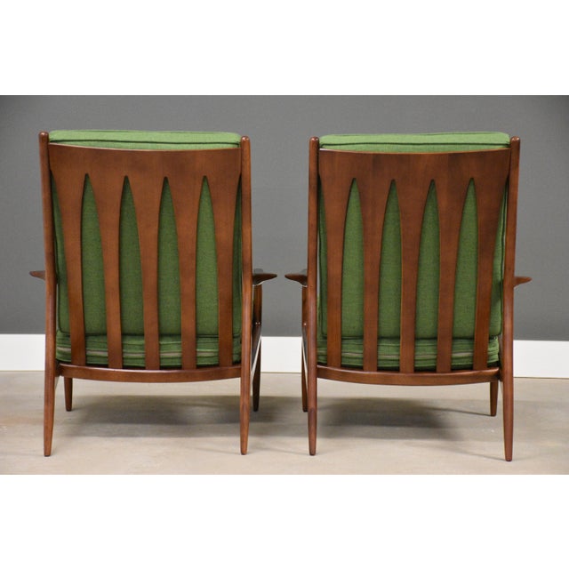 Wood Mid 20th Century Milo Baughman Archie Walnut Lounge Chairs - A Pair For Sale - Image 7 of 9