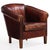 This leather club chair speaks luxury! With its rounded back and rolled arms with decorative nails, this chair has...