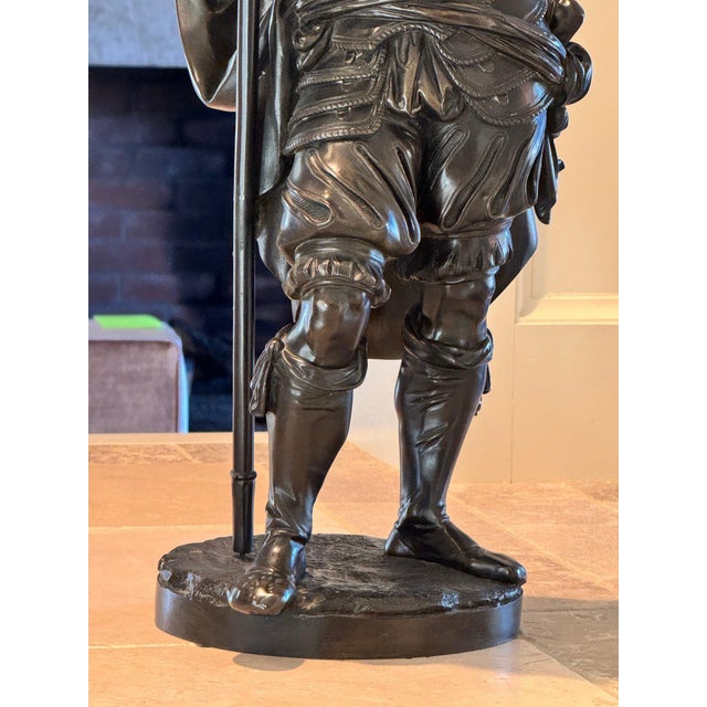 Antique 25" French Bronze: "The Landsknecht" by Albert-Ernest Carrier-Belleuse For Sale - Image 9 of 18