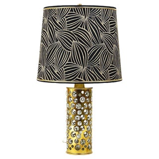 Mid-Century Brass Tube Bubble Glass Table Lamp from Rupert Nikoll, Austria, 1950s For Sale