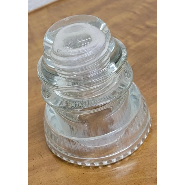 Glass Vintage Hemingray 42 Clear Glass Insulator For Sale - Image 7 of 10