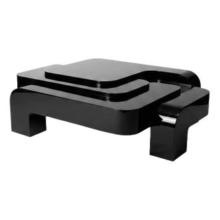Automa Coffee Table in Black Lacquer Finish by Pietro Franceschini For Sale