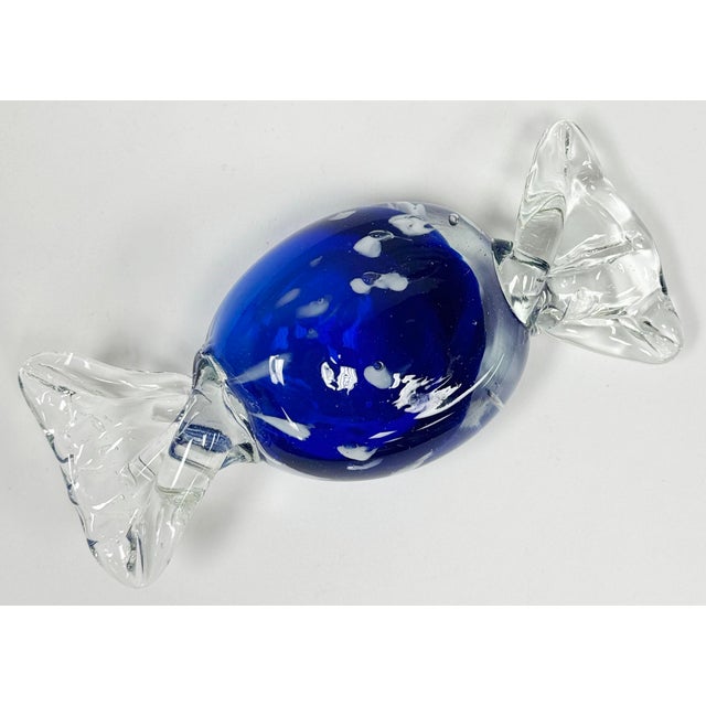 Art Deco Oversized Vintage Murano Style Glass Wrap Candy For Sale - Image 3 of 6