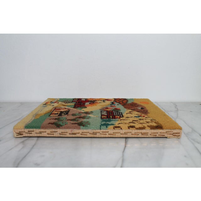 Mid 20th Century Vintage Folk Art Textile Country Farm Scene Wall Hanging For Sale - Image 5 of 9