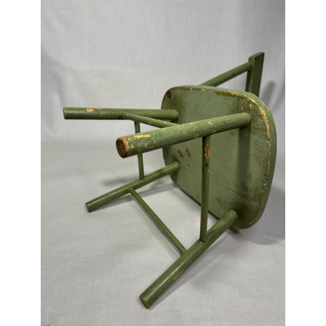 Americana Folk Art Small Green Fiddleback Solid Wood Chair For Sale - Image 10 of 10