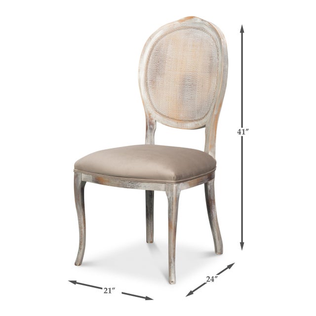 Louis XV Cane Back Dining Chairs in Gray with Taupe Seats, Sets of 2 For Sale - Image 11 of 11