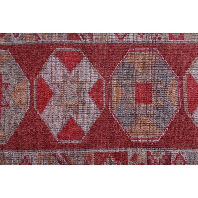 Textile 1970s Vintage Turkish Oushak Handmade Wool Cotton Pink Runner Rug For Sale - Image 7 of 11