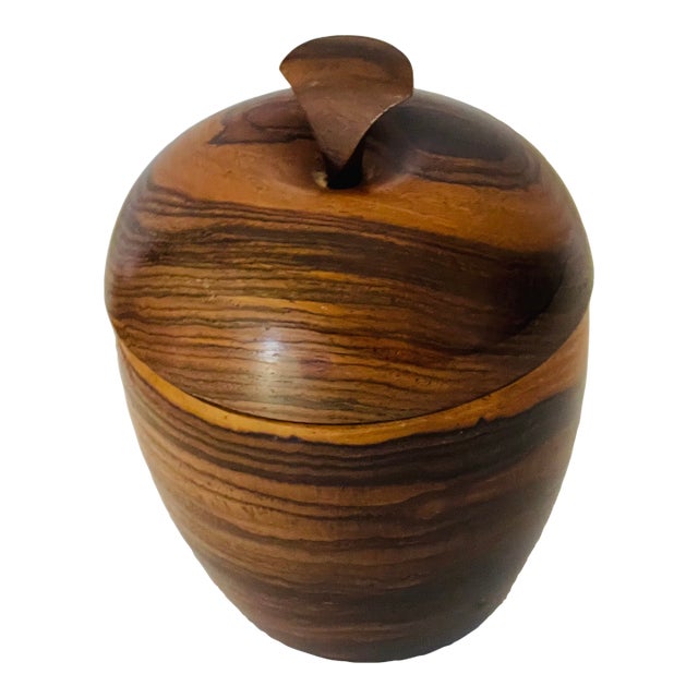 Vintage Walnut Root Tea Caddy For Sale