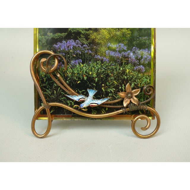 Metal Art Nouveau Möwel Picture Frame in Brass and Enamel from D.R.G.M, Germany, 1890s For Sale - Image 7 of 18