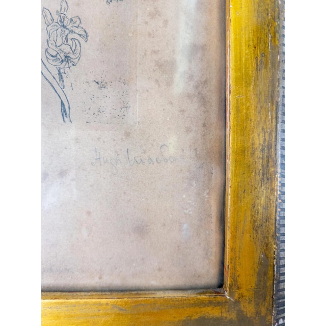 Mid 20th Century Mid-Century Etching Engraving Print of a Lady Signed Illegibly, Far Gallery Label For Sale - Image 5 of 10