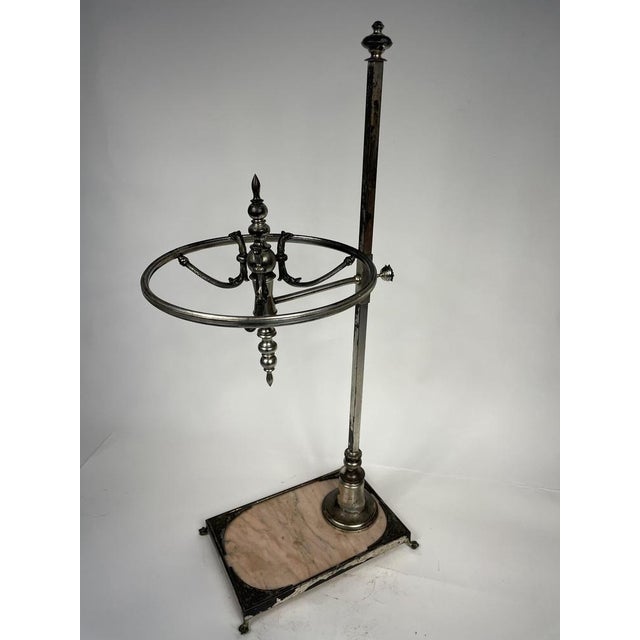 Liberty Umbrella Holder in Pink Marble and Silver Metal, 1920s For Sale - Image 3 of 15