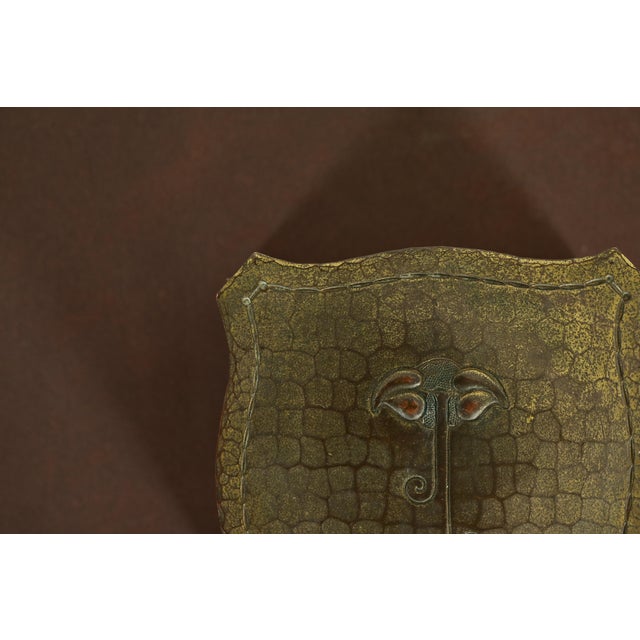 Roycroft Arts & Crafts Hammered Brass Over Copper Inkwell For Sale In South Bend - Image 6 of 15