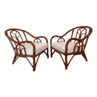 Twisted Rattan Armchairs, 1970s, Set of 2 For Sale