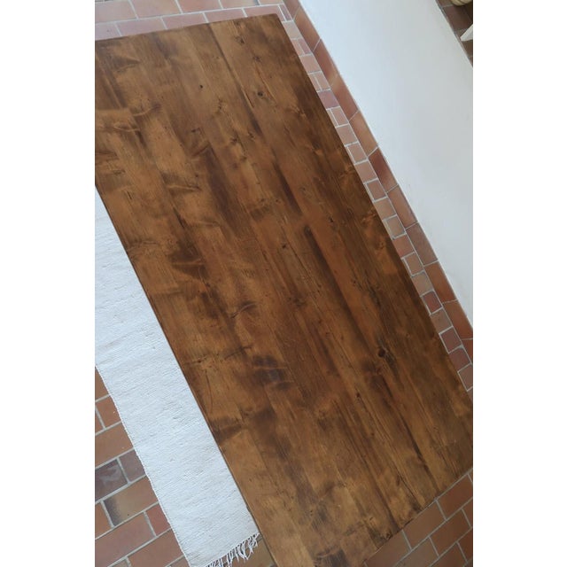 Brown Brutalist Dining Table in Pine attributed to Georges Robert, France, 1960s For Sale - Image 8 of 14