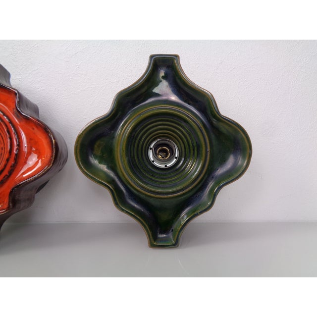Pop Art German Ceramic Wall Lamps, 1970s, Set of 3 For Sale - Image 16 of 18