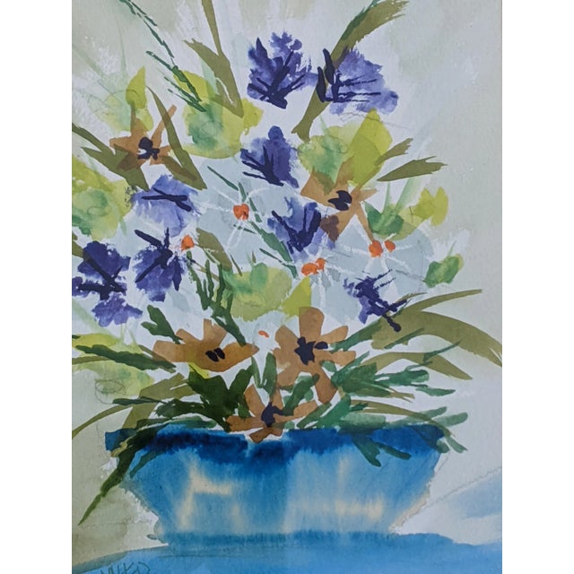 Vibrantly hued Mid Century Modern Still Life Botanic Floral Painting Framed Signed by Florida Based Artist, Ed Bookmyer...