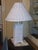 Wood Vintage Boho Woven Wicker Rattan Table Lamp With Large Wicker Shade For Sale - Image 7 of 10