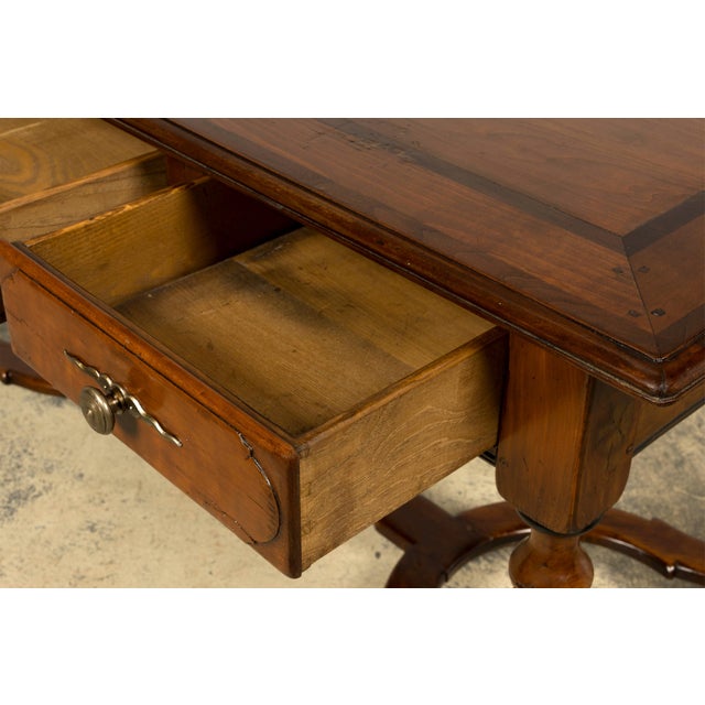 Late 19th Century French Louis XIV Style Walnut Writing Table With Three Drawers For Sale - Image 9 of 18