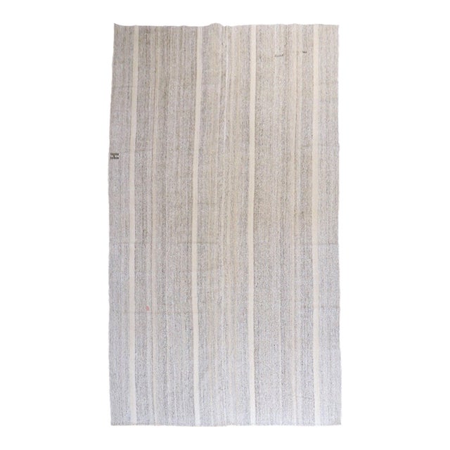 Gray Vintage Turkish Kilim - 6'10" x 13'3" For Sale