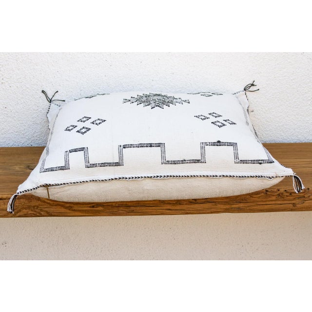 24" Casbah Charcoal Moroccan Silk Pillow For Sale - Image 4 of 7