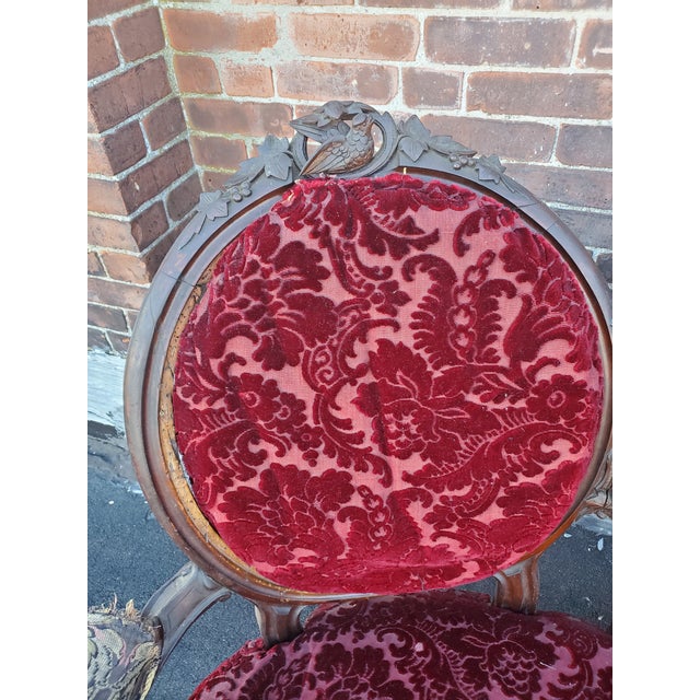 Antique Victorian Carved Wood Triple Medallion Sofa Chairish