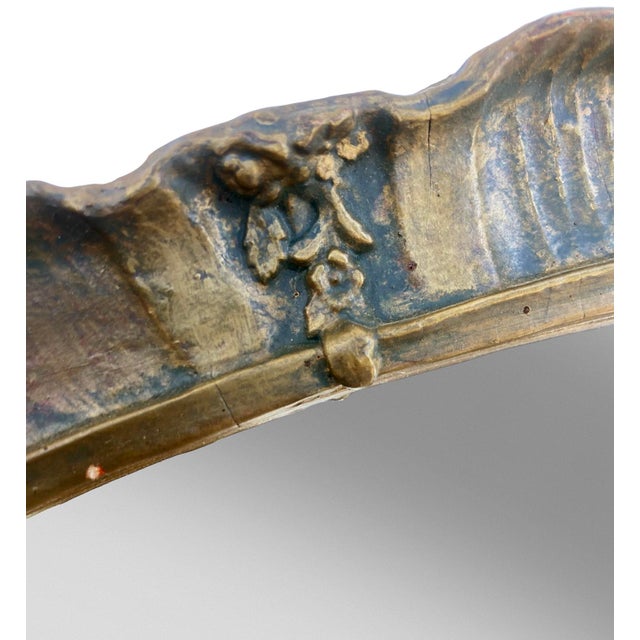 Large Round Hand Carved Wood Mirror, Early 20th Century For Sale - Image 9 of 10