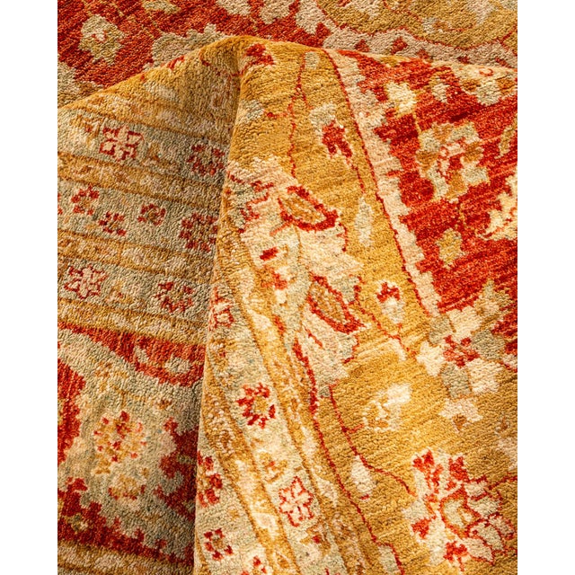 Textile Eclectic Hand-Knotted Area Rug - Red, 9' 10" x 13' 0" For Sale - Image 7 of 8