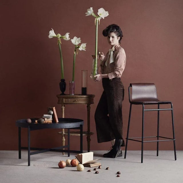 Contemporary Cognac September Bar Stool by OxDenmarq For Sale - Image 3 of 6