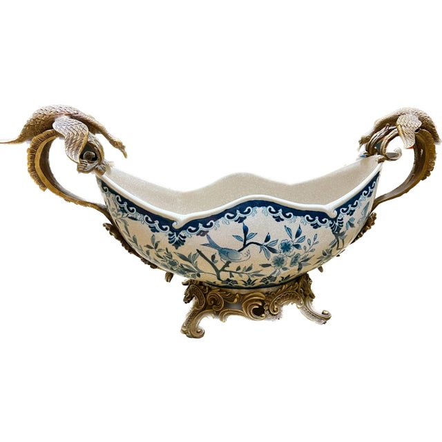 Metal Antique Large Footed Cachepot With Dragons by Coalport For Sale - Image 7 of 13