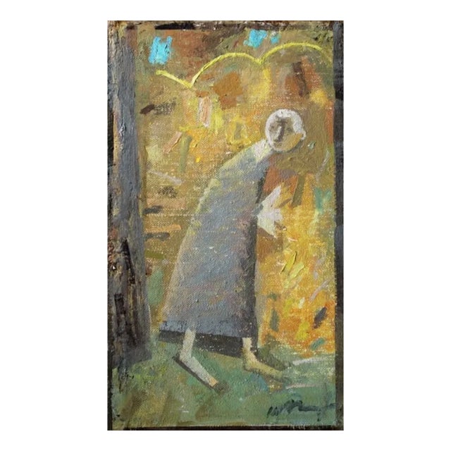 Victor Karnauh, Wandering Soul, Oil on Cardboard, 1990s For Sale