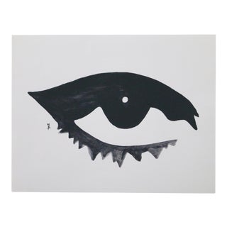 Black & White Open Eye Lithograph For Sale