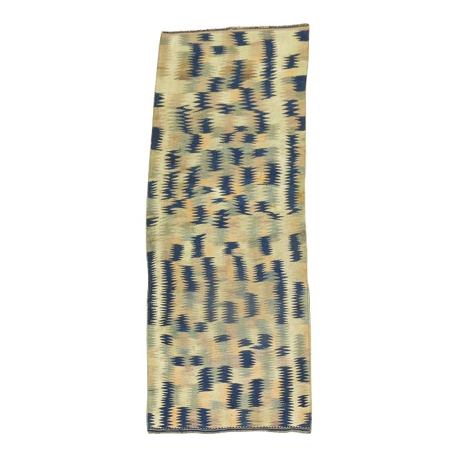 Primitive Vintage Turkish Kilim - 4′ × 9′7″ For Sale