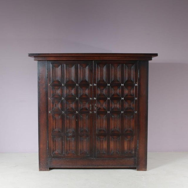 Brutalist Highboard Cabinet from Spain, 1960s For Sale - Image 3 of 14