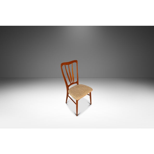 Wood Single Danish Mid-Century Modern "Ingrid" Model Dining Chair in Teak & Original Fabric Attributed to Niels Koefoed, Denmark, C. 1960s For Sale - Image 7 of 18
