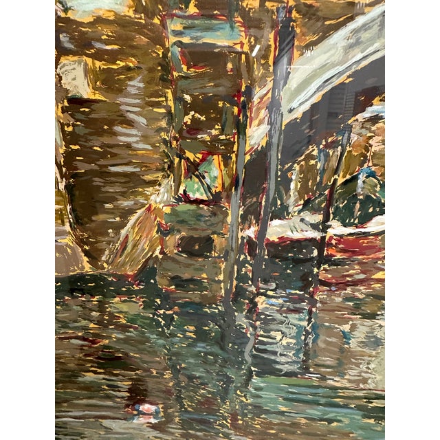 Printmaking Materials Marco Sassone "Venice Canal" Signed Limited Edition Serigraph, Gallery Framed, 1988 For Sale - Image 7 of 16