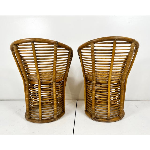Vintage Rattan Albini Style Chairs- a Pair For Sale In Tampa - Image 6 of 12